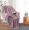 Luxuriously Soft Solid Color Sherpa Flannel Blanket Throw 50"x60"