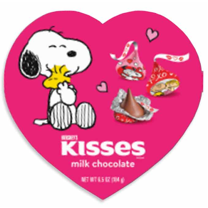 Snoopy And Friends 65 Oz Milk Chocolate Hershey Kisses In Pink Heart Sh Steves Hallmark 9140