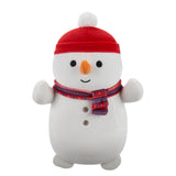 Christmas Squishmallow HugMees Manny the Snowman with Red Hat and Scarf 10" Stuffed Plush by Jazwares