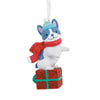 Dog on Present Hallmark Ornament