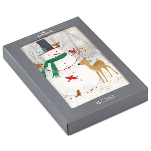 Hallmark Snowman and Deer Boxed Holiday Cards, Pack of 16