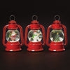 Mini Light Up Lantern with Christmas Tree Santa Snowman Glitter Water Globes