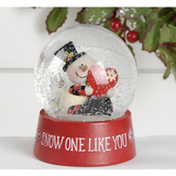 Snow One Like You Snowman with Heart Mini Water Globe 3.25"