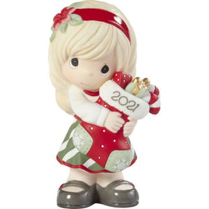 Precious Moments Dated 2021 Annual Girl Figurine You Fill Me With Christmas Cheer