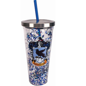 Harry Potter - Glasses Glitter 20 oz. Acrylic Cup With Straw (Silver &  Gold)
