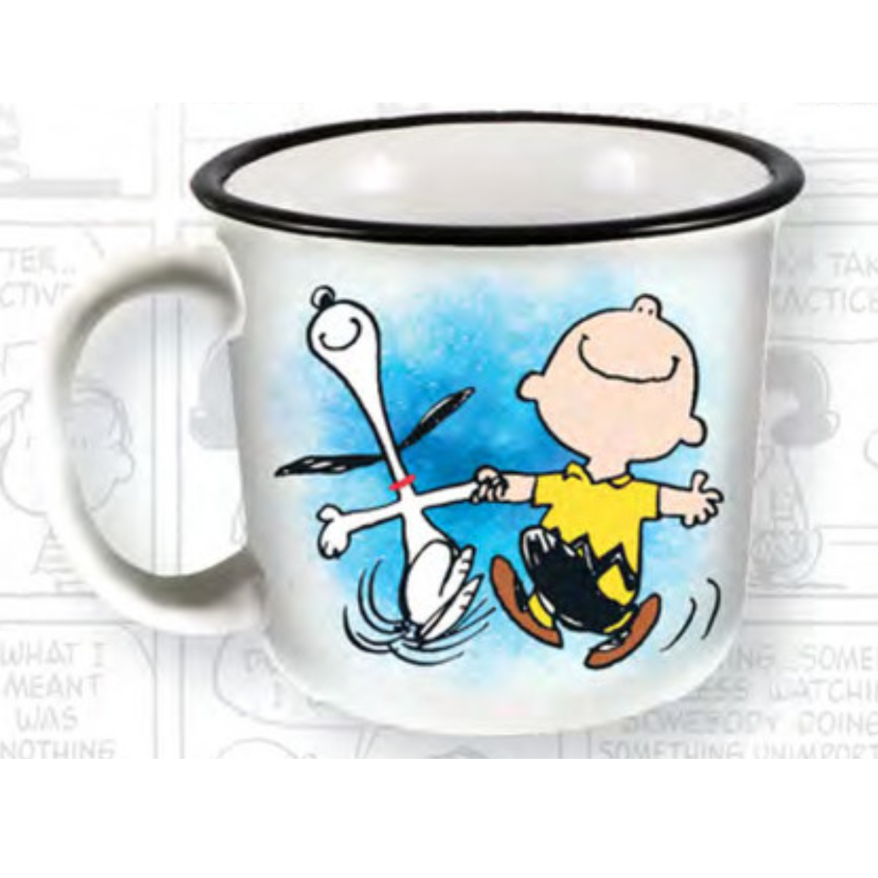 Snoopy And Charlie Brown Happy Dance Ceramic 14 Oz Camper Mug Steves Hallmark