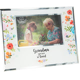 Grandma You're So Loved Floral Picture Frame with Silver Trim Holds a 6"x4" Photo