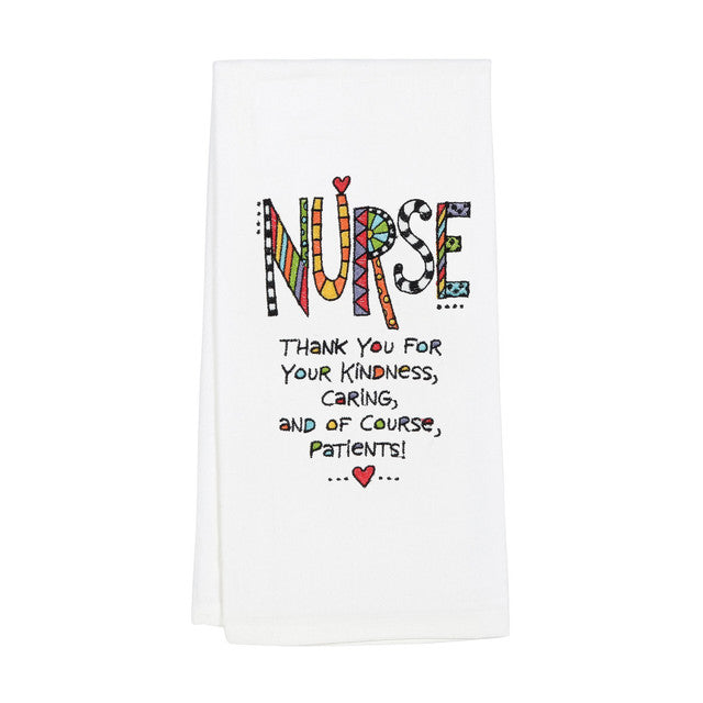 Embroidered Nurse Tea Towel by Our Name is Mud – Steve's Hallmark