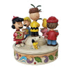 Jim Shore Charlie Brown and Friends around Christmas Musical Rotates "Spreading Christmas Cheer" Figurine