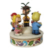 Jim Shore Charlie Brown and Friends around Christmas Musical Rotates "Spreading Christmas Cheer" Figurine