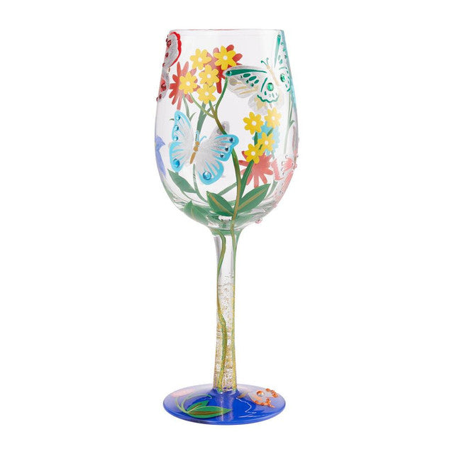 Set of 6 Wine Glasses Gold Little Butterflies | Scents & Feel