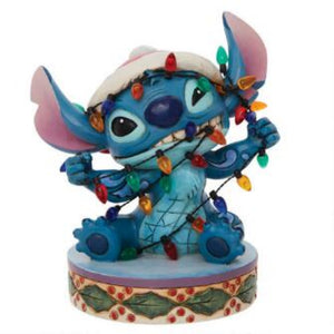 Disney Jim Shore Stitch Wrapped in Christmas Lights Figurine