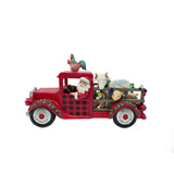 Jim Shore Country Christmas Cargo Santa Driving Red Truck with Farm Animals Figurine