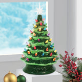 Green Ceramic Light Up Christmas Tree, 16"