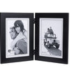 Malden Linear Classic Wood Double Vertical 5"x7" Photo Frame, Black 