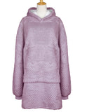 Mauve Darling Dot Cozy Oversized Sherpa Blanket Pullover