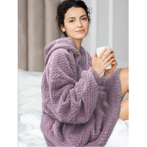 Mauve Darling Dot Cozy Oversized Sherpa Blanket Pullover