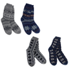 Men's Knit Thermal Slipper Socks with Gripping Soles Cabin Moose Pattern Buy 1 Get 1 FREE