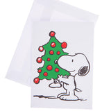 Snoopy Carrying Christmas Tree Blank Petite Boxed Card