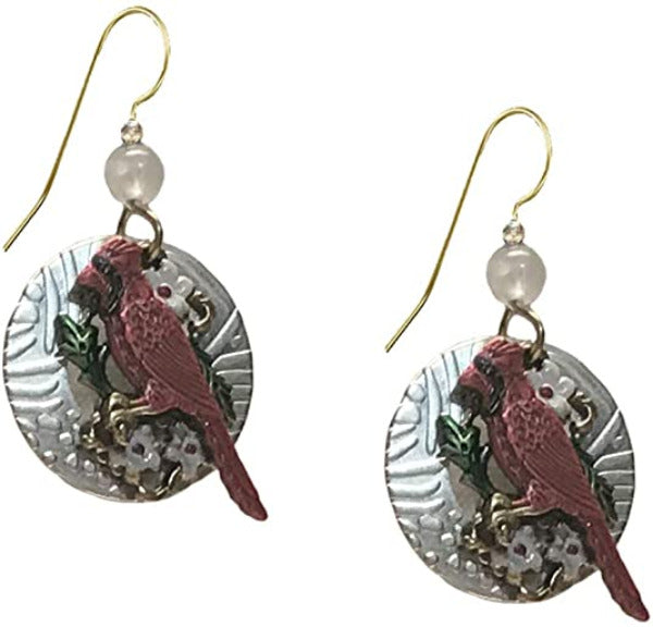 Silver forest shop cardinal earrings