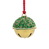 Green Beaded Jingle Bell Metal Hallmark Ornament