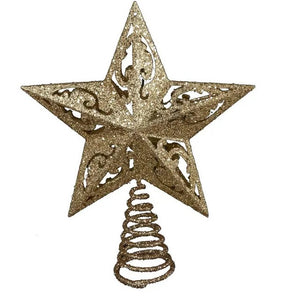 Classic 5-Point Gold Star Tree Topper 8"