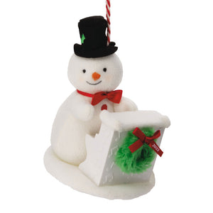 Hallmark Sing-Along Showman Snowman 2023 Fabric Hallmark Ornament