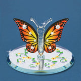 Monarch Butterfly with Crystals Glass Figurine