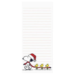 Santa Snoopy and Woodstock in a Train Holiday Magnetic Notepad