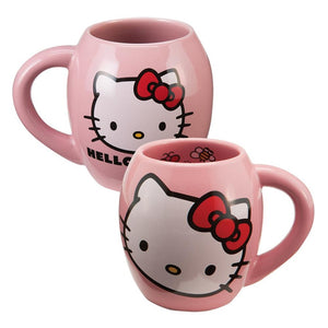 Silver Buffalo Hello Kitty Face Ceramic 3D Sculpted Mug, 22-Ounces