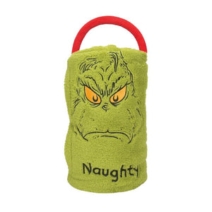 Naughty Nice Grinch Fleece Snow Throw Blanket