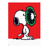 Snoopy with Christmas Wreath on His Nose Pocket Note