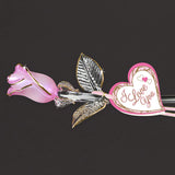 Glass Baron Pink Pearl Rose "I Love You"