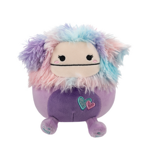 Valentine Squishmallow Eden the Purple Bigfoot Yeti with Hearts 12" Stuffed Plush by Kelly Toy