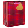 Hallmark 9.6" Metallic Red Plaid Medium Valentine's Day Gift Bag