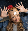 Christmas Kids Night Scope™ Rechargeable LED Light Beanie Pom Hat