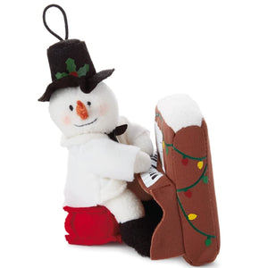 Hallmark Plush Ornament Piano Snowman