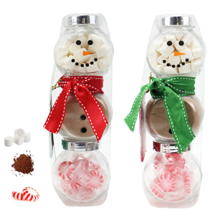 Snowman Hot Cocoa Kit with Marshmallow, Peppermint Candy, and Cocoa Mix